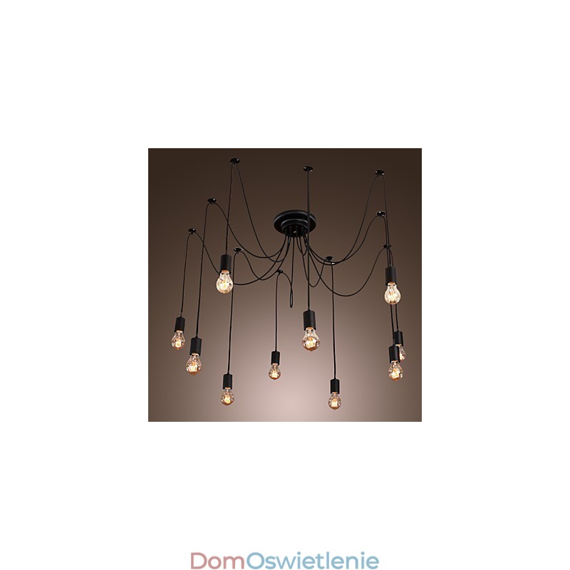 Żyrandol Vintage Design Żarówki w zestawie Living 10 świateł Lampa wisząca