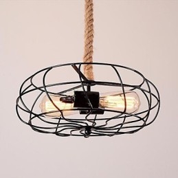 Vintage American Lron Rope Creative Industrial Fan Żyrandol