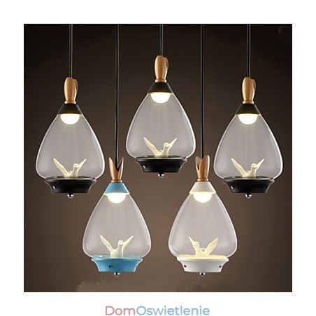 Wisiorek z pojedynczą główką ze szkła w kształcie małego ptaka