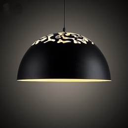 Styl vintage, minimalistyczny, 1 lampa wisząca z rzeźbionym kloszem