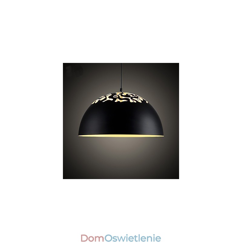 Styl vintage, minimalistyczny, 1 lampa wisząca z rzeźbionym kloszem