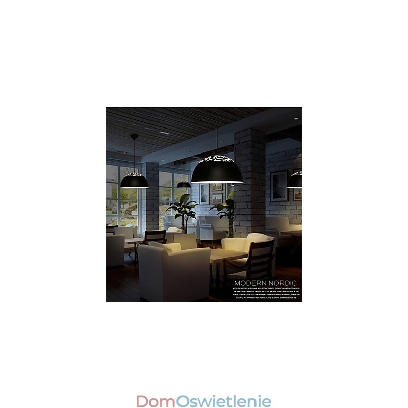 Styl vintage, minimalistyczny, 1 lampa wisząca z rzeźbionym kloszem