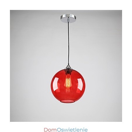 Nowoczesna szklana lampa wisząca w okrągłym czerwonym kształcie bańki Nowoczesna szklana lampa wisząca w okrągłym czerwonym kształcie bańki