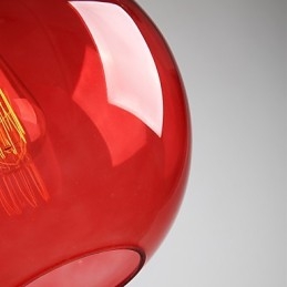 Nowoczesna szklana lampa wisząca w okrągłym czerwonym kształcie bańki