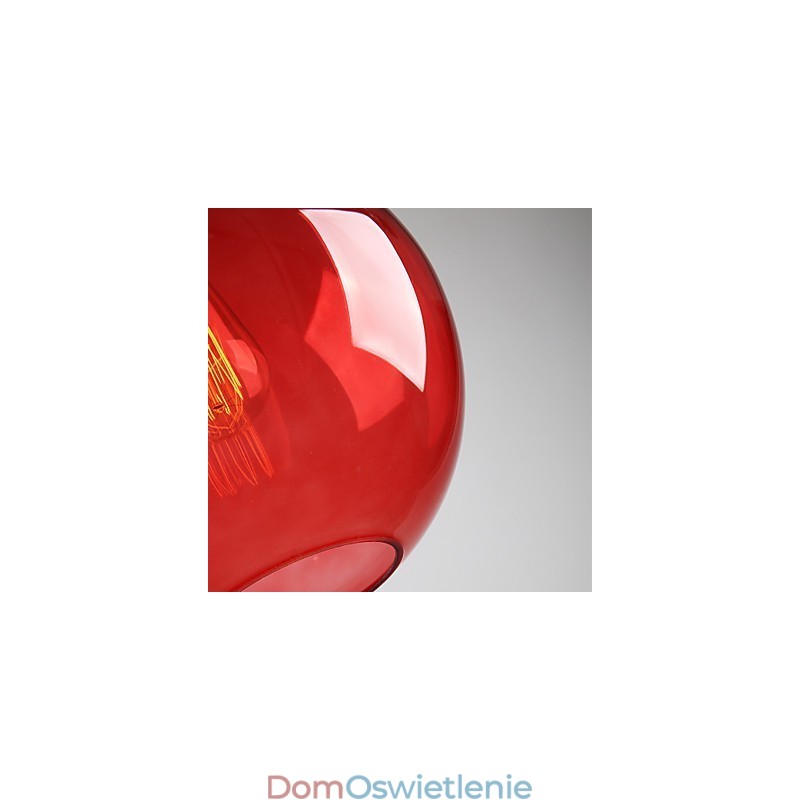 Nowoczesna szklana lampa wisząca w okrągłym czerwonym kształcie bańki