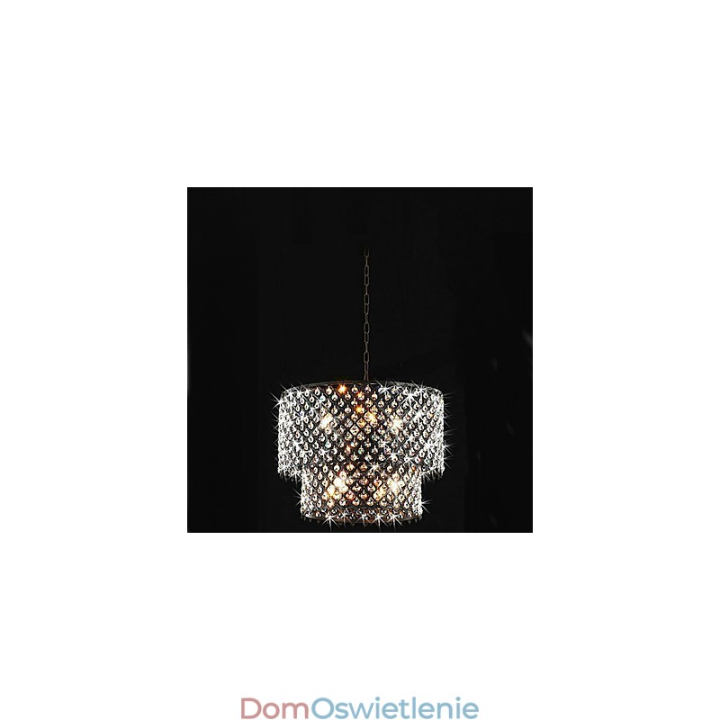 Nowoczesna współczesna lampa wisząca z kryształowym bębnem