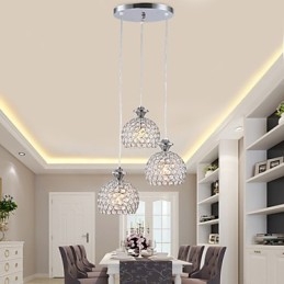 3-głowicowa nowoczesna współczesna lampa wisząca kryształowa
