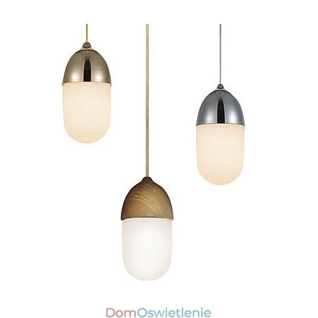 Miniaturowa lampa wisząca Acorn 1 światło Nowoczesna prostota Złoty chrom Wykończenie w kolorze drewna Stal węglowa i szkło Droplight Miniaturowa lampa wisząca Acorn 1 światło Nowoczesna prostota Złoty chrom Wykończenie w kolorze drewna Stal węglowa i szkło Droplight