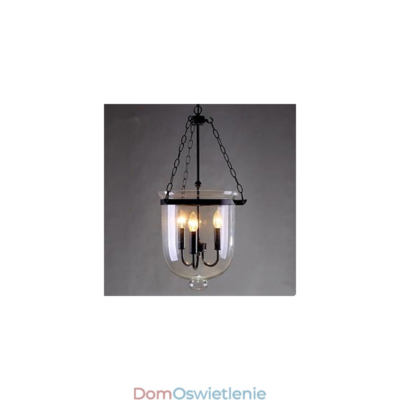 Okrągła lampa wisząca ze szkła wiejskiego