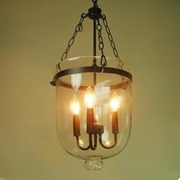 Okrągła lampa wisząca ze szkła wiejskiego