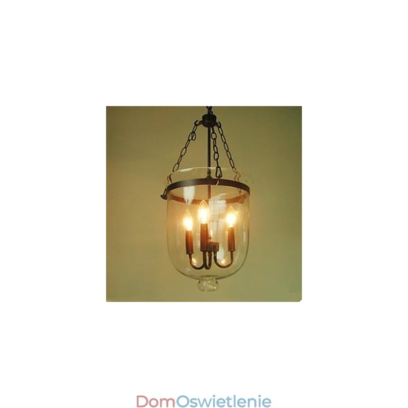 Okrągła lampa wisząca ze szkła wiejskiego