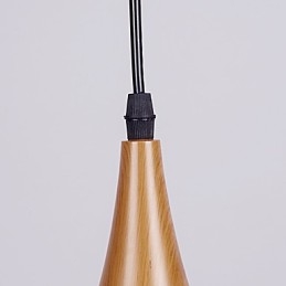 Lampa wisząca retro z drewna i metalu, lampy wiszące kawiarniane