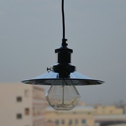 Wisząca lampa metalowa Country Chrome