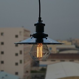 Wisząca lampa metalowa Country Chrome