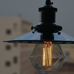 Wisząca lampa metalowa Country Chrome