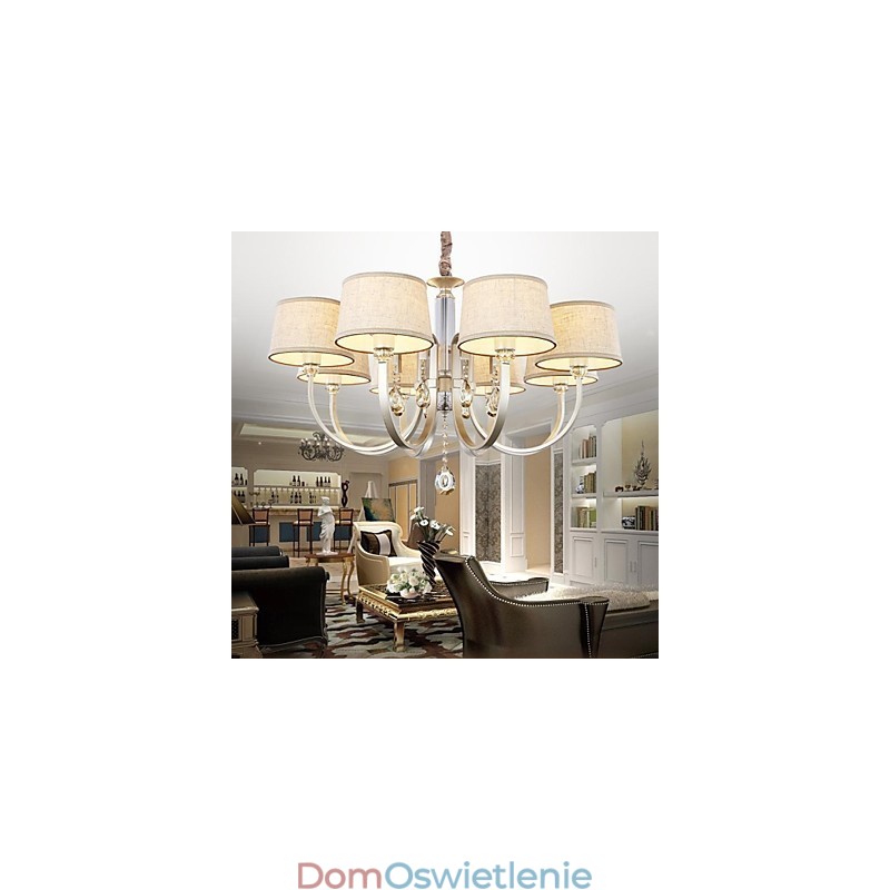 Żyrandol Country Crystal Silver Metal