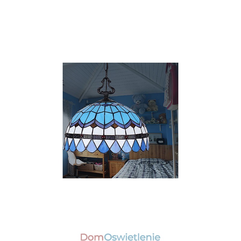 Europejskie wiejskie kreatywne sztuki witraż żyrandol przywracający starożytne sposoby lampa światło