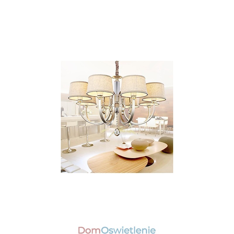 Żyrandol Country Crystal Silver Metal