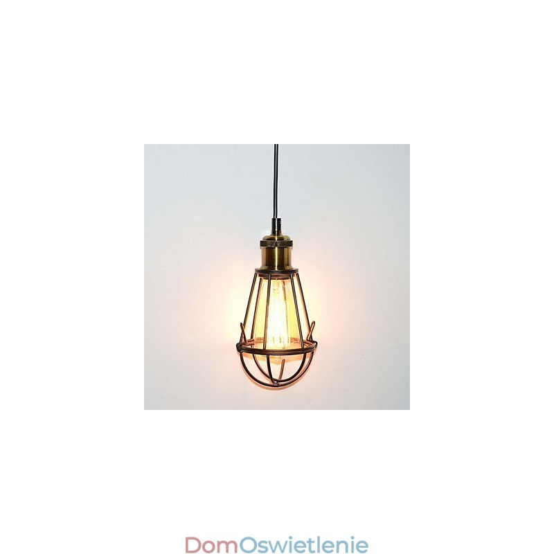 Lampa LOFT Vintage Lampa wisząca Edison Light Czarna klatka z żelaza Metalowy klosz Lampa w stylu magazynowym Oświetlenie