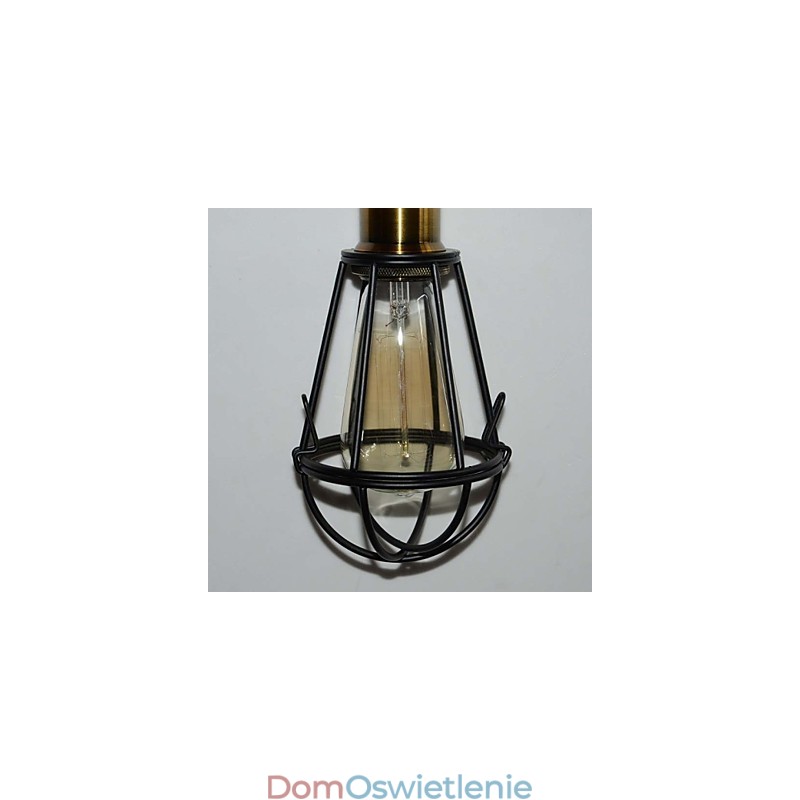Lampa LOFT Vintage Lampa wisząca Edison Light Czarna klatka z żelaza Metalowy klosz Lampa w stylu magazynowym Oświetlenie