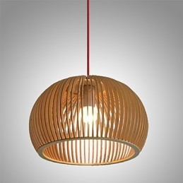 Styl projektu Okrągły Cecha L Wisząca lampa 1 Jasny drewniany