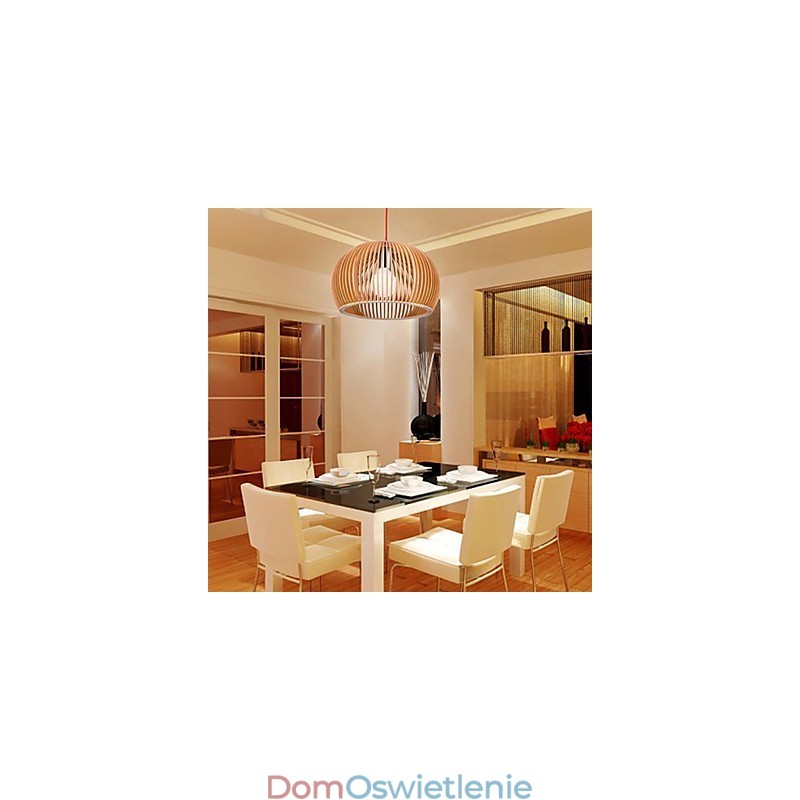 Styl projektu Okrągły Cecha L Wisząca lampa 1 Jasny drewniany