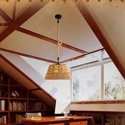Loft Industrial Wind Creative Nordic Hemp Rope Meals Żyrandol Lampa