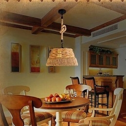 Loft Industrial Wind Creative Nordic Hemp Rope Meals Żyrandol Lampa