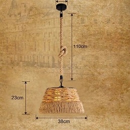 Loft Industrial Wind Creative Nordic Hemp Rope Meals Żyrandol Lampa