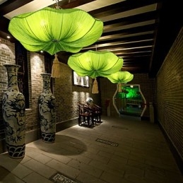 Sztuka tkaniny Romantyczna imitacja klasycznego Droplight Południowo-wschodnia Azja Lampa Latarnia Lotosu Światło