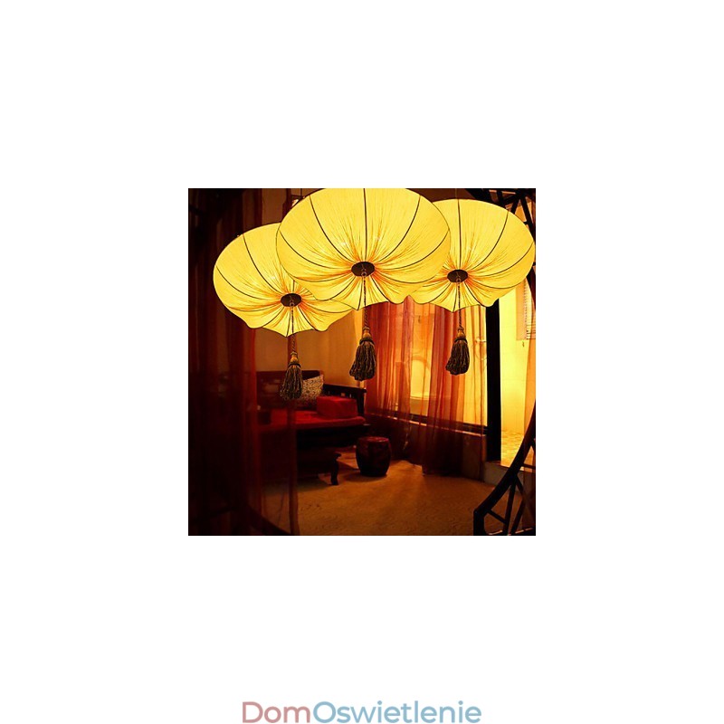 Kreatywny okrągły duży czerwony latarnia lotosowy liść ślub festiwal tkanina sztuka żyrandol lampa światło