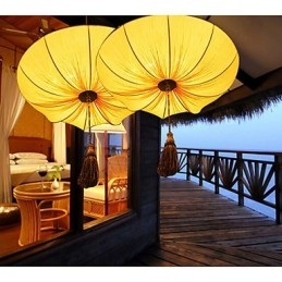 Kreatywny okrągły duży czerwony latarnia lotosowy liść ślub festiwal tkanina sztuka żyrandol lampa światło