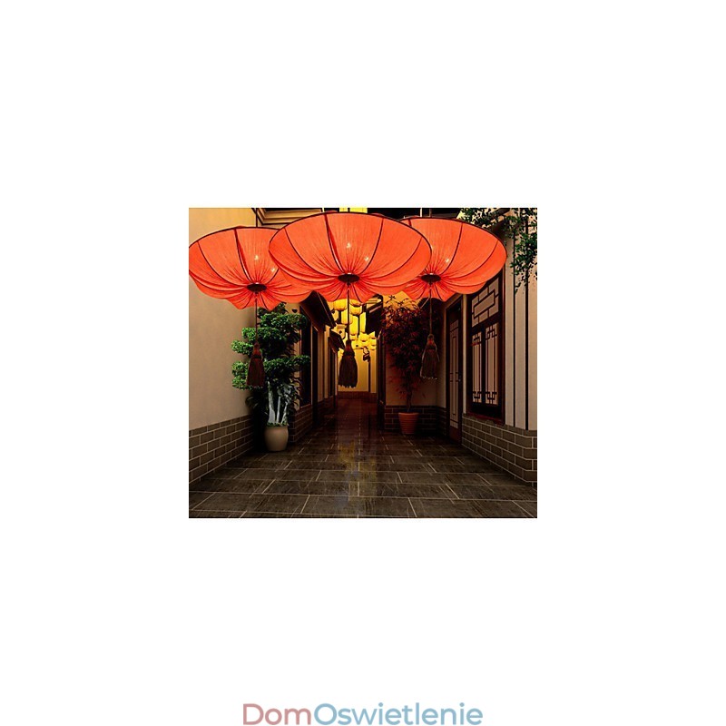 Kreatywny okrągły duży czerwony latarnia lotosowy liść ślub festiwal tkanina sztuka żyrandol lampa światło