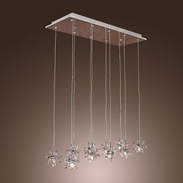 Nowoczesna współczesna lampa wisząca z kryształu chromowanego metalu