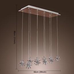 Nowoczesna współczesna lampa wisząca z kryształu chromowanego metalu