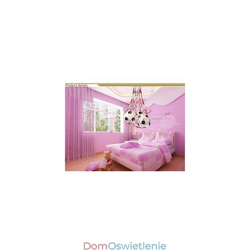 Dziecięca Piłka Nożna Nowoczesna Minimalistyczna Lampa Wisząca Chłopięca Światła 3 Światła