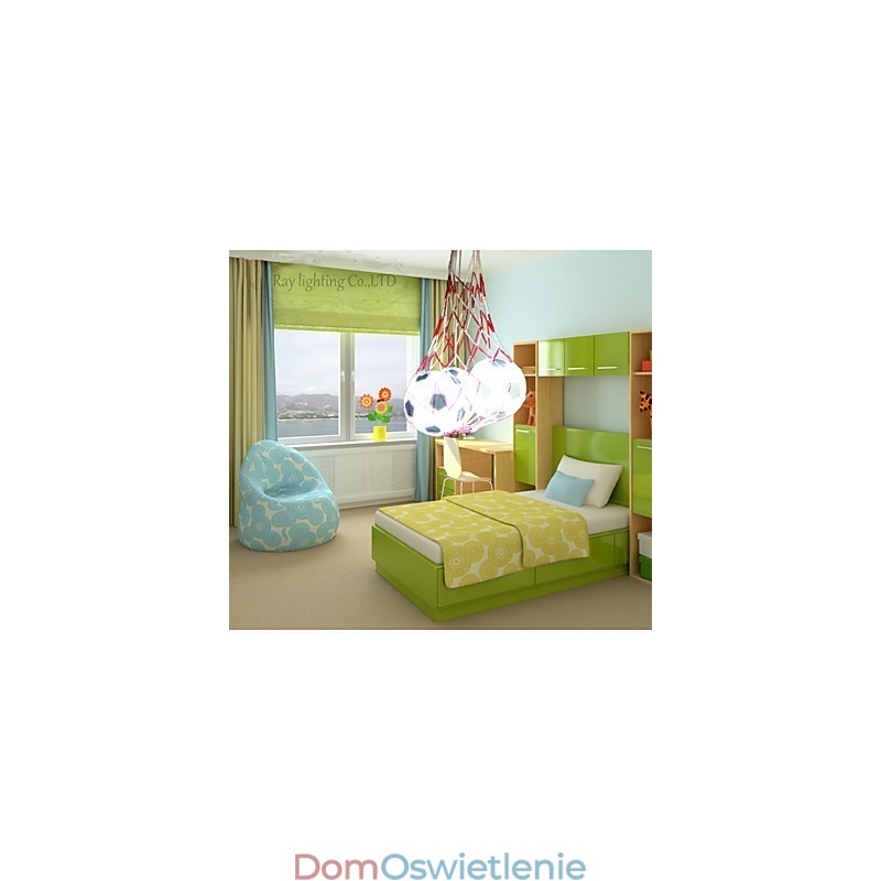 Dziecięca Piłka Nożna Nowoczesna Minimalistyczna Lampa Wisząca Chłopięca Światła 3 Światła