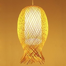 Nowoczesna herbaciarnia z bambusa, dekoracja bambusowa, lampa typu droplight