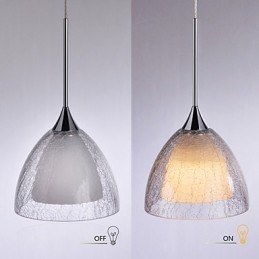 3 światła Dwuwarstwowa lampa wisząca na wyspę Szkło pęknięte Chrom polerowany