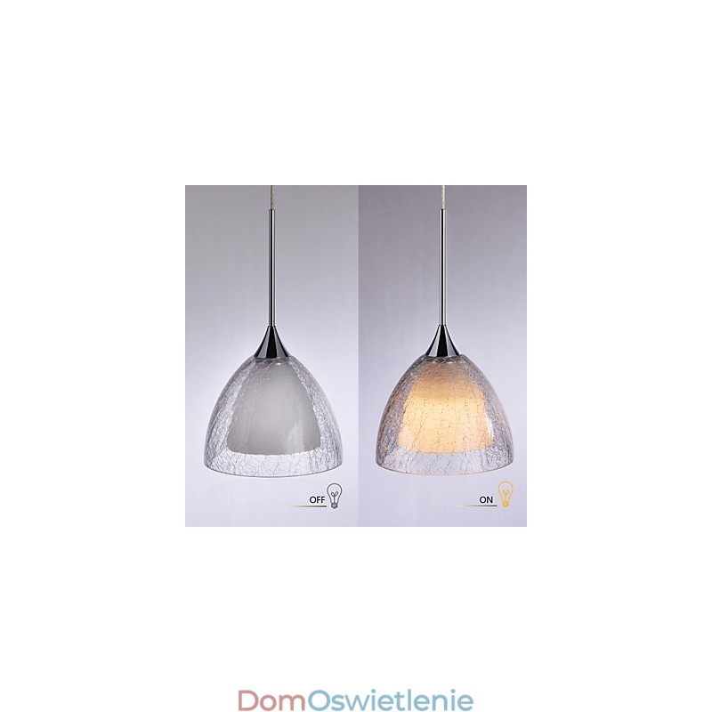 3 światła Dwuwarstwowa lampa wisząca na wyspę Szkło pęknięte Chrom polerowany