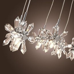 Nowoczesna współczesna lampa wisząca z kryształu chromowanego metalu