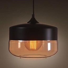 WestMenLights Vintage Modern Malowana Szklana Lampa Sufitowa Lampa Wisząca Czarna 250mm Średnica