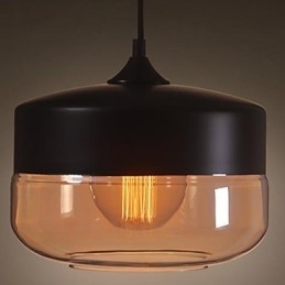 WestMenLights Vintage Modern Malowana Szklana Lampa Sufitowa Lampa Wisząca Czarna 250mm Średnica