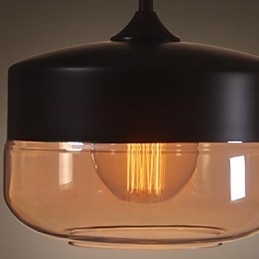 WestMenLights Vintage Modern Malowana Szklana Lampa Sufitowa Lampa Wisząca Czarna 250mm Średnica