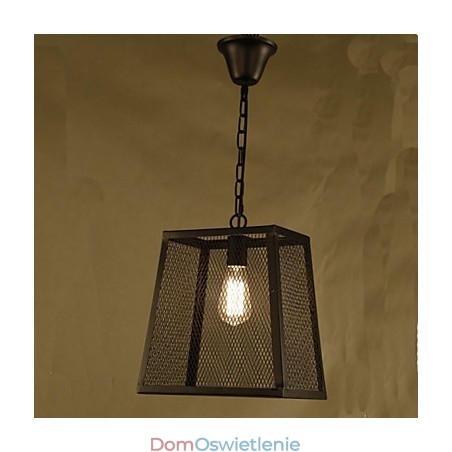 Żyrandol z kutego żelaza w stylu retro industrialnym z pokrywą z siatki Żyrandol z kutego żelaza w stylu retro industrialnym z pokrywą z siatki