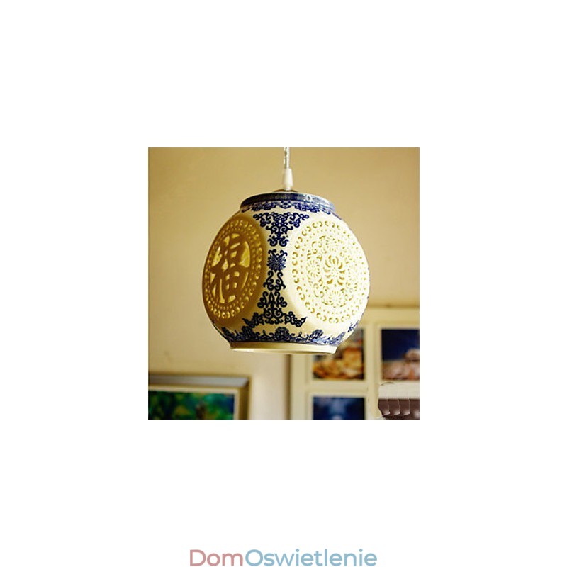 Lampa ceramiczna retro lampa schody niebieski pojedynczy żyrandol kreatywny