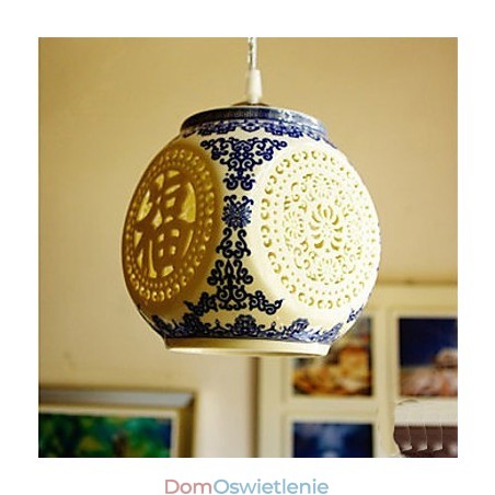 Lampa ceramiczna retro lampa schody niebieski pojedynczy żyrandol kreatywny Lampa ceramiczna retro lampa schody niebieski pojedynczy żyrandol kreatywny