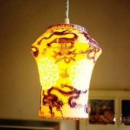 Lampa ceramiczna retro lampa schody niebieski pojedynczy żyrandol kreatywny