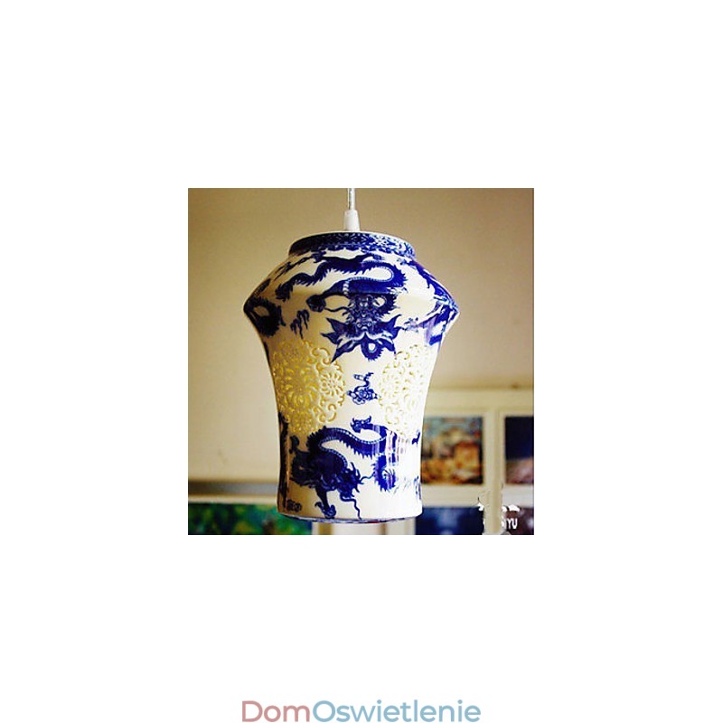 Lampa ceramiczna retro lampa schody niebieski pojedynczy żyrandol kreatywny