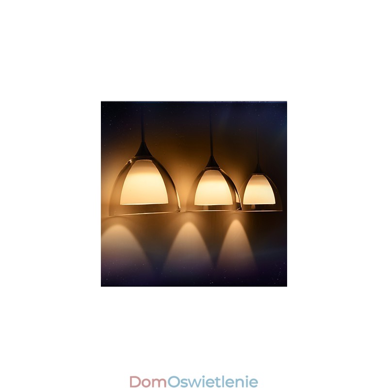 1 Światło Dwuwarstwowa lampa wisząca na wyspę Szkło przezroczyste Polerowany chrom